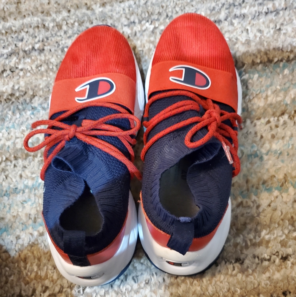 Champion tennish shoes, size 7 red, blue white